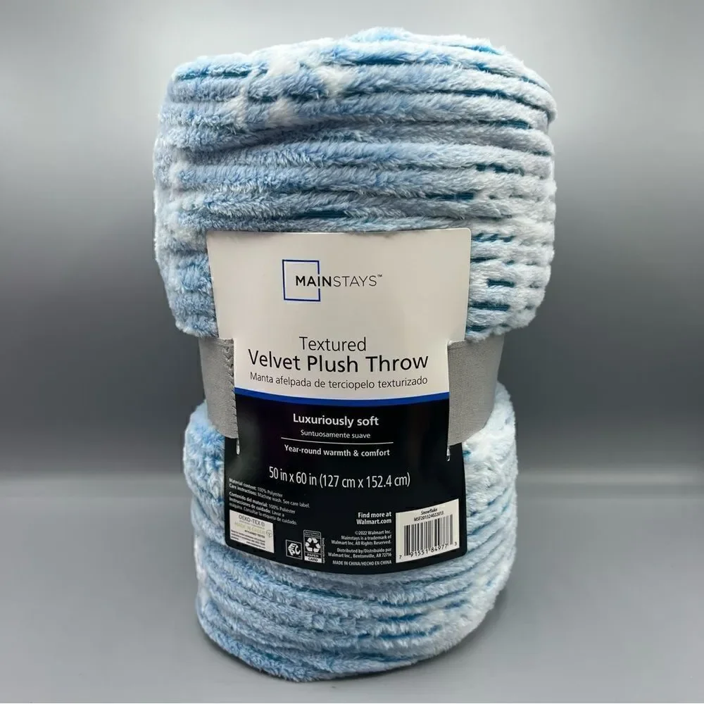 Mainstays Textured Velvet Plush Throw 50x60